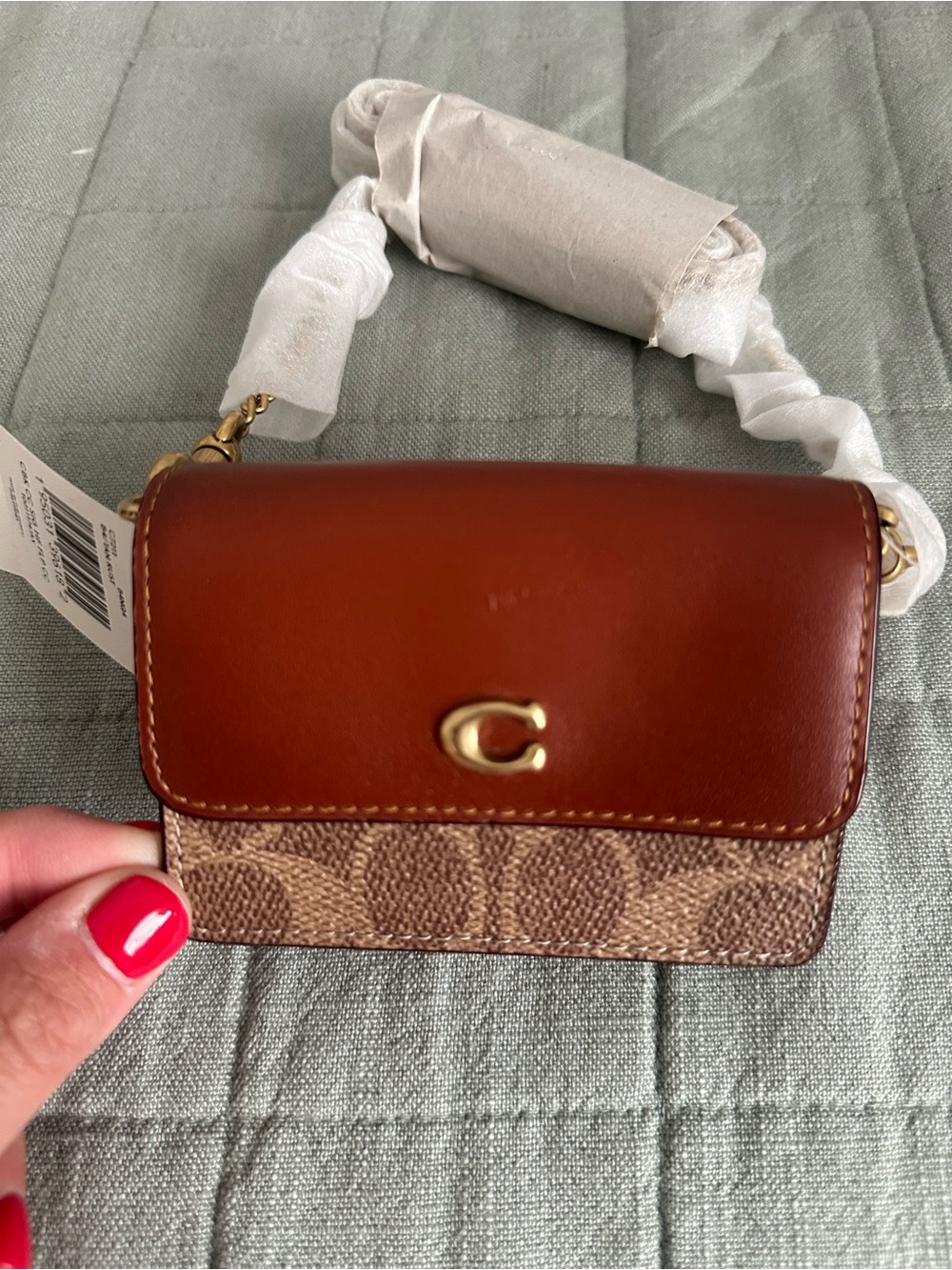 NWT Coach Essential Signature Canvas Half Flap Card Case - Picture 2 of 6